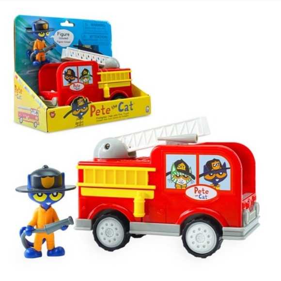 Pete the Cat Other - : NWT Pete the Cat: Firefighter Pete with Fire truck fireman